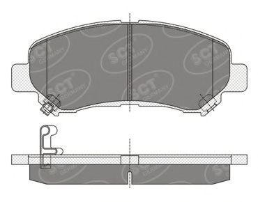 Колодки тормозные дисковые передние SP337 SCT