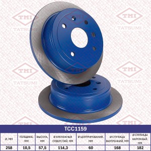 Диск тормозной задний DAEWOO Nubira 03-CHEVROLET Lacetti 05- TCC1159 TCC1159 TATSUMI