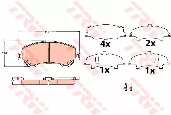 Колодки передние NISSAN QASHQAI II (J11, J11_) 2013- GDB3622 GDB3622 TRW