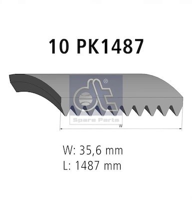 Ремень поликлиновой 10PK1487 2.15385 DIESEL TECHNIC