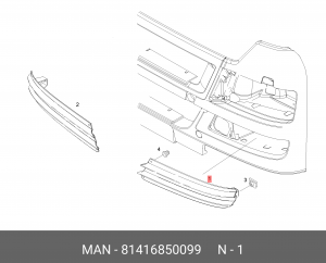 Заглушка MAN TGS бампера переднего левая OE 81416850099 MAN