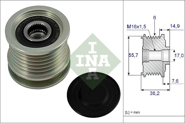 Шкив генератора MERCEDES SPRINTER (901-904) 535001310 535 0013 10 INA