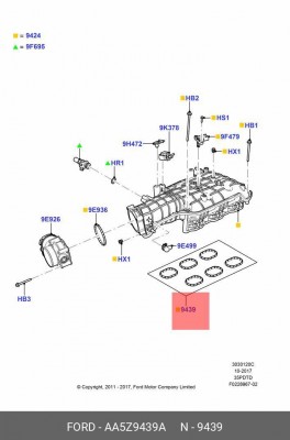 (MOQ6) Прокладка впускного коллектора AA5Z-9439-A FORD