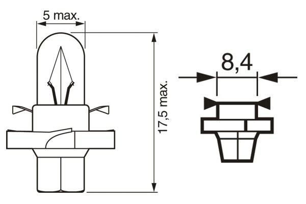 Лампа 12V W1.2W W2x4.6d Pure Light BOSCH 1987302235 BOSCH