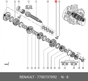 Крепеж 7700737092 7700737092 RENAULT
