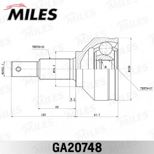 ШРУС наружный NISSAN MURANO Z51 2007- GA20748 GA20748 MILES