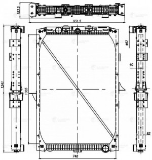 Радиатор DAF XF105 (05-) охлаждения двигателя (с рамкой) LUZAR LRC 2802 LUZAR