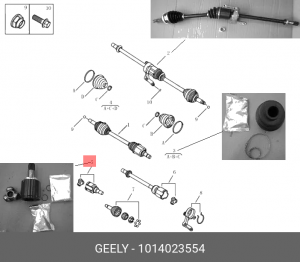 ШРУС внутренний GEELY левый OE 1014023554 GEELY