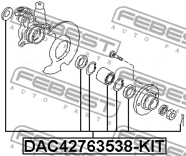 Подшипник ступицы передний NISSAN PRIMERA P10/P11, MAXIMA A32 DAC42763538-KIT DAC42763538-KIT FEBEST