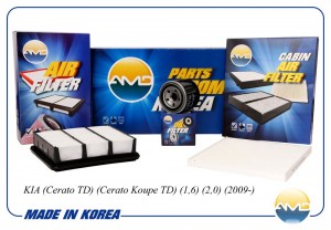Комплект фильтров (масл.+возд.+салон.) KIA Cerato TD, Cerato Koupe TD, 1,6, 2,0, AMD.SETF31 AMD