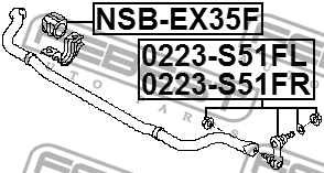 Тяга стабилизатора 0223-S51FR 0223-S51FR FEBEST