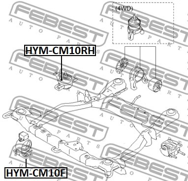 ПОДУШКА ДВИГАТЕЛЯ ПЕРЕДНЯЯ подходит для HYUNDAI SANTA FE 06 (CM) 2006-2012 HYM-C HYM-CM10F FEBEST