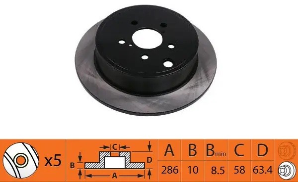 Диск тормозной задний SUBARU FORESTER 05-/IMPREZA 08-/LEGACY 07-/OUTBACK 08- BR2 BR27115 SB NAGAMOCHI