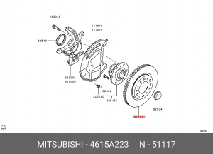 диск тормозной! передний\ Mitsubishi L200 15>/Pajero Sport 16> 4615A223 MITSUBISHI