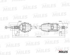Привод в сборе левый BMW E46 2.5-3.0 00-05 (GKN 304620) GC01018 GC01018 MILES