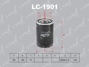 Фильтр масляный подходит для CITROEN Jumper 3.0D 06, FIAT Ducato 3.0D 06, IVECO  LC-1901 LYNXAUTO