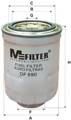 фильтр топливный!\ Toyota Land Cruiser 2.4D/TD-4.2D/TD 80> DF690 MFILTER AUTOMOTIVE FILTERS