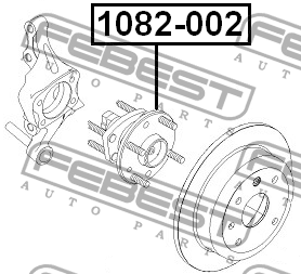 Ступица задняя в сборе с подшипником (+ABS) 1082-002 FEBEST