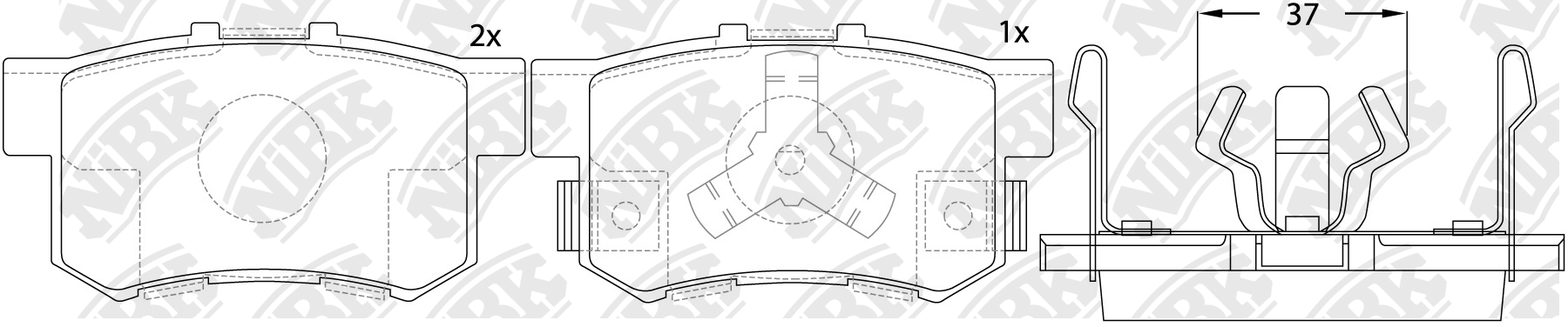 Колодки тормозные HONDA Accord (2.4),CR-V (2.2) задние (Sport) (4шт.) NIBK PN8807S NIBK