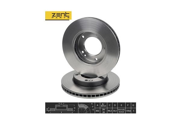 диск тормозной передний! KIA Sorento 2.4/3.5/2.5CRDi 02> Z06126 ZENTPARTS
