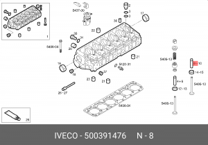 направляющая клапана!выпуск.12x STD\IVECO Cursor 10 500391476 IVECO