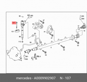БОЛТ 0009902907 A 000 990 29 07 MERCEDES BENZ