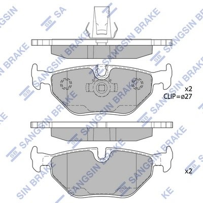 Колодки тормозные дисковые BMW E34 1.8-2.5TD 89-97/E32 3.0-5.0 85-94 SP2167 SP2167 SANGSIN