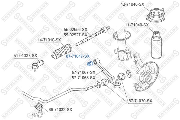 сайлентблок рычага внутр.!\ Mazda Demio DW 98> 87-71047-SX STELLOX