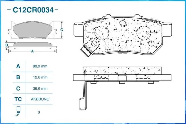 Тормозные колодки задние Low Metallic C12CR0034 C12CR0034 CWORKS