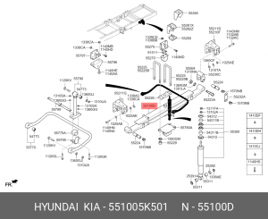 Рессора HYUNDAI HD72,78 задняя OE 551005K501 HYUNDAI KIA