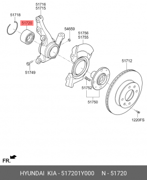 Подшипник ступицы 517201Y000 HYUNDAI KIA