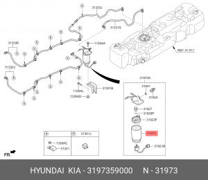 Топливный фильтр 31973-59000 3197359000 HYUNDAI KIA
