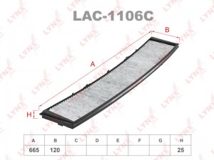 Фильтр салонный угольный подходит для BMW 3(E46) 98-05/X3(E83) 04 LAC-1106C LAC-1106C LYNXAUTO