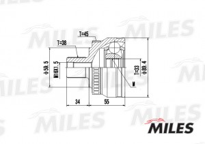 ШРУС наружный AUDI A4 1.6-2.0 00- (с ABS) (GKN 304331) GA20027 GA20027 MILES