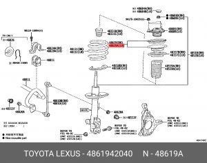 подшипник опоры переднего амортизатора 48619-42040 48619-42040 TOYOTA