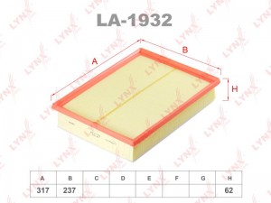 Фильтр воздушный подходит для TOYOTA Land Cruiser Prado(150) 4.0 09 LA-1932 LA-1932 LYNXAUTO