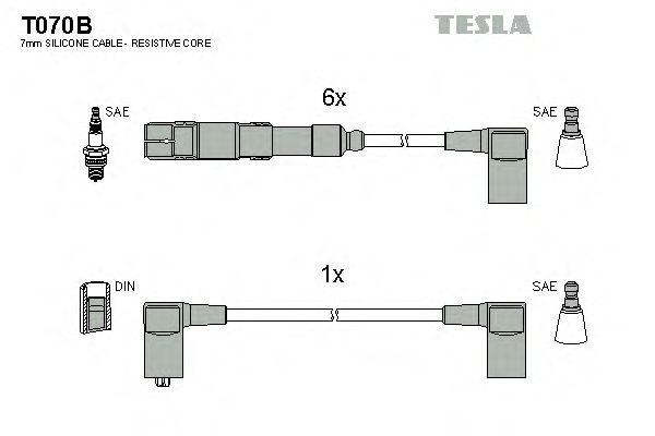 к-кт проводов!\ MB W124/W201/W126 2.6/3.0i 85-97 T070B TESLA