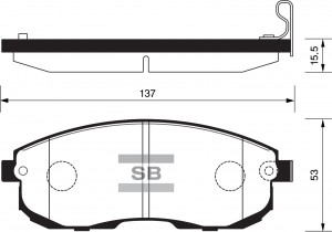 Колодки тормозные NISSAN Teana (J30,J31),Maxima (A32) передние (4шт.) SANGSIN SP1183 SANGSIN