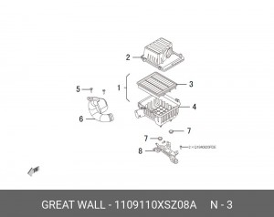 Фильтр воздушный HAVAL H2 (14-20) OE 1109110XSZ08A GREAT WALL