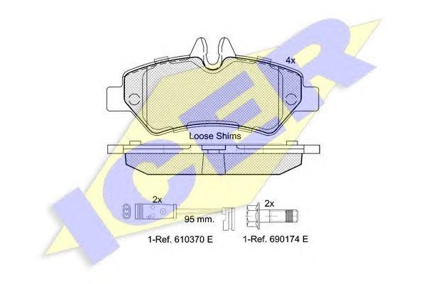 141787 колодки дисковые задние !\ MB Sprinter 209CDi-324CDi, VW Crafter 30/35 2. 141787 ICER