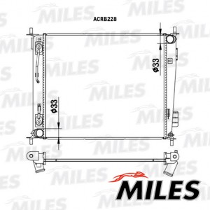 Радиатор (паяный) KIA SOUL 2008-  1.6 AT ACRB228 ACRB228 MILES