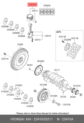 поршень! STD +0.25 \ Hyundai, KIA Sportage 2.2D, Mazda 626 2.0D 82> 234102G211 HYUNDAI