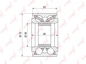 Подшипник ступицы передний (без ABS, 36/33x38x72) подходит для TOYOTA Corolla(E8 WB-1088 LYNXAUTO