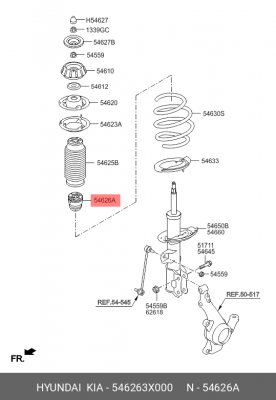 Отбойник переднего амортизатора HYUNDAI Solaris 2010-/KIA Rio III 54626-3X000 54626-3X000 HYUNDAI KIA