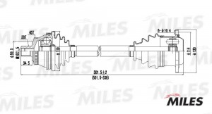 Привод в сборе правый AUDI A4 2.8 95-01 (ABS) (GSP 203048) GC02008 GC02008 MILES