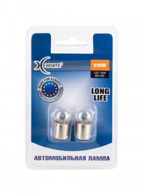 Лампа 12V R10W BA15s 3200K блистер (2шт.) Long Life XENITE 1007123 XENITE