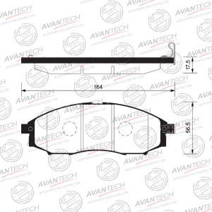 Колодки тормозные дисковые Avantech передние (противоскрипная пластина в компл.) AV730 AVANTECH