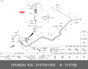 Фильтр топливный HYUNDAI Palisade (19-) (TCI) в сборе OE 31970S1900 HYUNDAI KIA