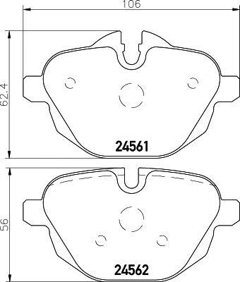 Колодки тормозные BMW 5 (F10,F11),X3 (F25),Z4 (10-) (2.0-3.0) задние (4шт.) TEXT 2456101 TEXTAR