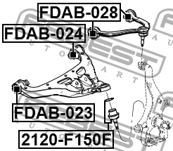 сайлентблок переднего нижнего рычага!\ Ford F Series F150 FDAB023 FEBEST